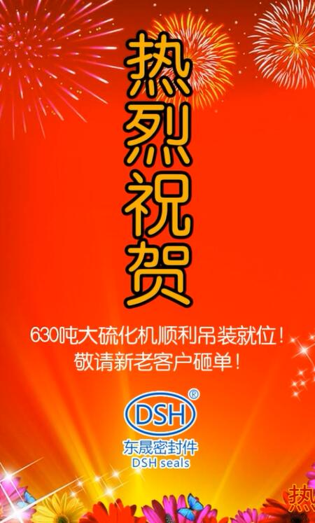 熱烈祝賀：東晟密封件630噸大硫化機順利吊裝就位！敬請新老客戶砸單！